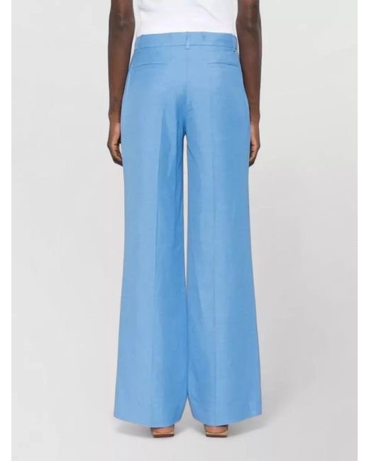 P.A.R.O.S.H. Blue Tailored Pants Belt Loops And Pockets