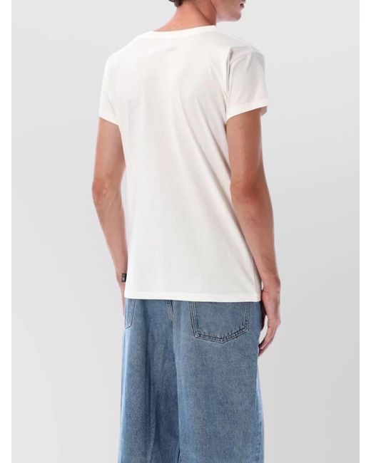 MM6 by Maison Margiela White Cotton T-Shirt for men