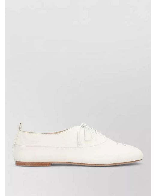 Céline Natural Lise Leather Lace Up City Shoes