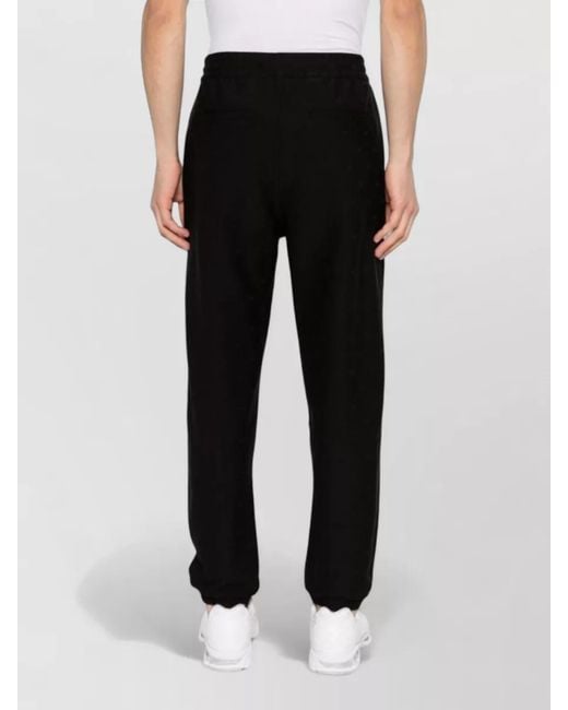 Emporio Armani Black Patterned Track Pants for men