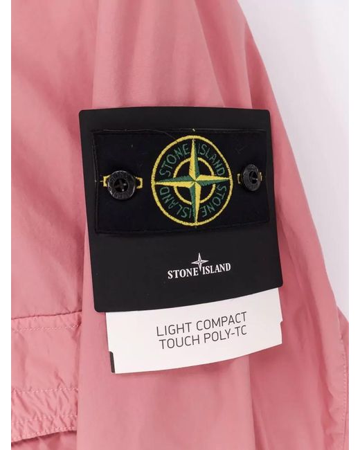 Stone Island Pink Hooded Parka Jacket for men