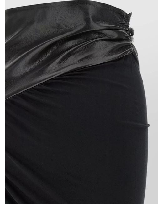 ANDAMANE Black Ursula High Waist Ruched Asymmetrical Skirt