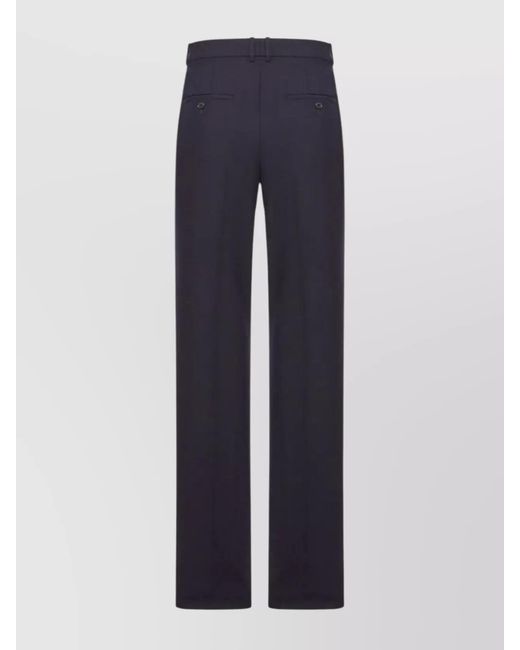 Saint Laurent Blue Wool High-Rise Straight-Leg Trousers for men
