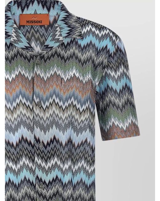 Missoni Blue Printed Shirt for men
