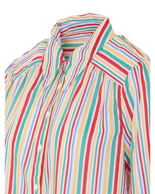 Rixo White Cotton Long-Sleeve Shirt
