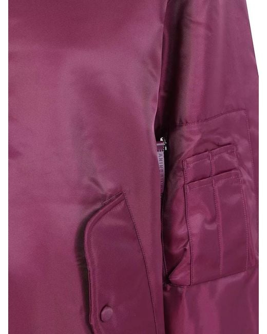 Anine Bing Pink Leon Bomber Jacket Ribbed Cuffs Hem Pockets