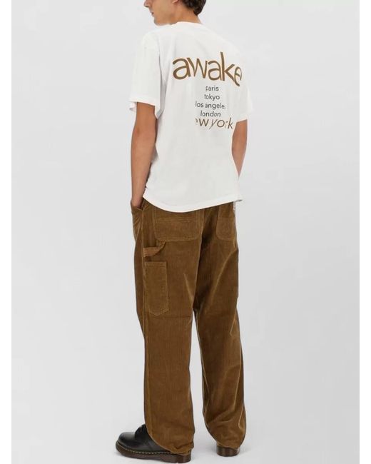 AWAKE NY White Logo Graphic Crew Neck Short Sleeve T-Shirt for men
