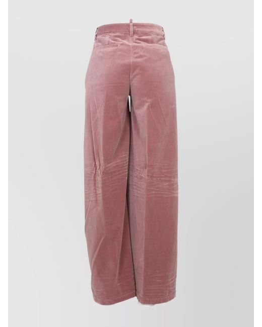 DSquared² Pink Wide-Leg Trousers