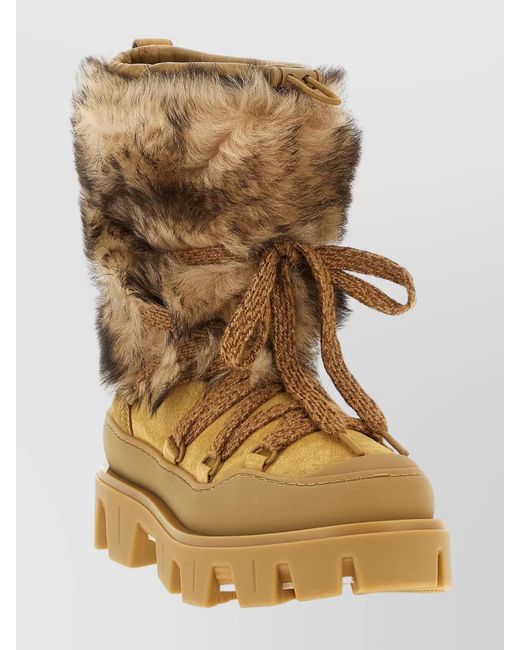 Moncler Natural Leather Ankle Boots