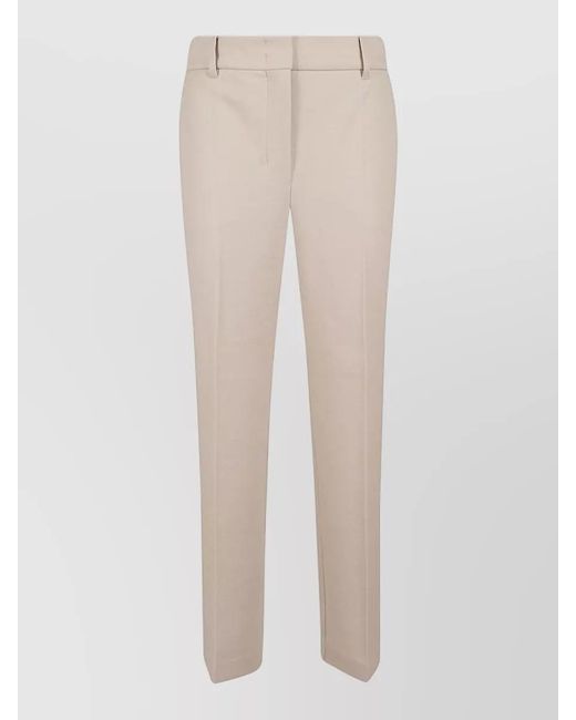Max Mara White Jersey Pants Rea Belt Loops Crease