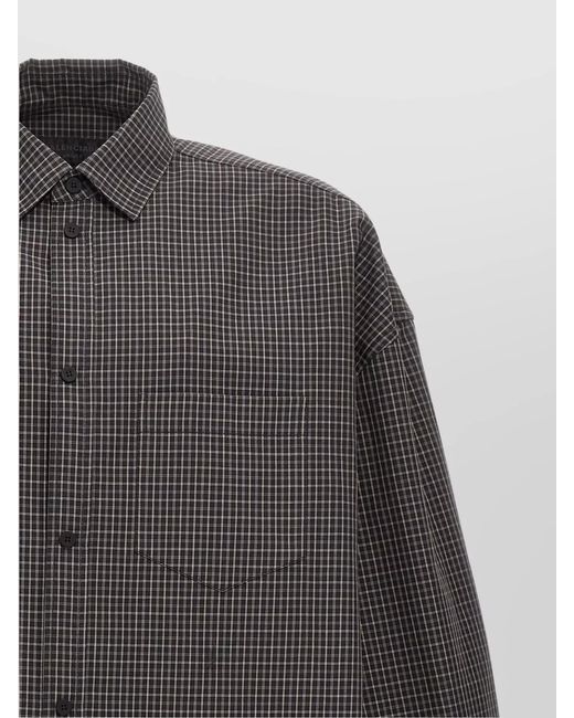 Balenciaga Gray Oversized Cotton Shirt for men