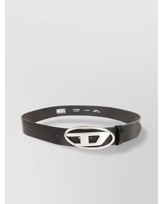 DIESEL Metallic Leather Logo-Buckle Belt for men