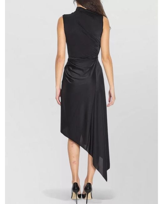 Balenciaga Black Asymmetric Stretch Dress
