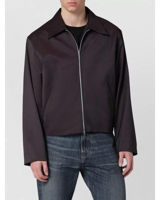 Our Legacy Black Collared Jacket Long Sleeves Side Pockets for men