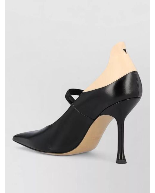 Fendi Black High Heel Pumps Mary Jane Strap