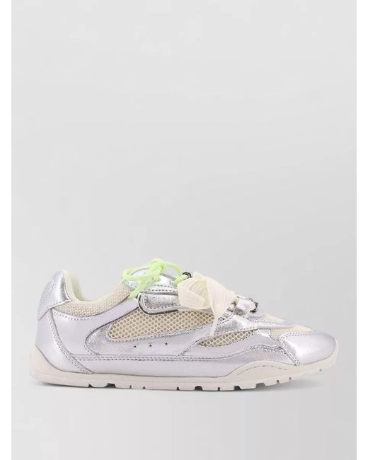 Pinko White Leather Low-Top Sneakers