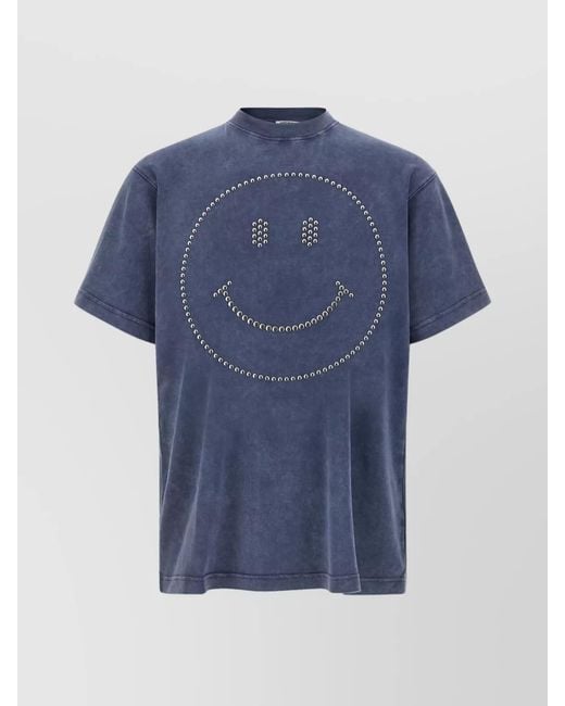 Moschino Blue Printed Cotton T-Shirt for men