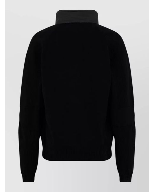 Moncler Black Quilted Knit-Sleeve Down Puffer Jacket