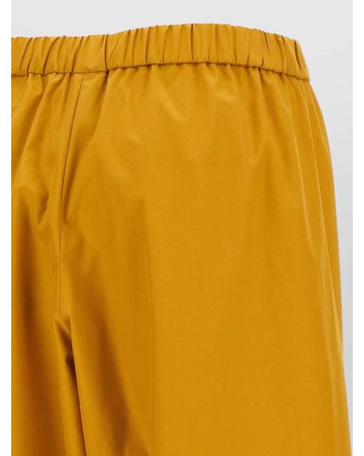 Fabiana Filippi Yellow Wide Leg Trousers Eyelet Detailing Scalloped Hem
