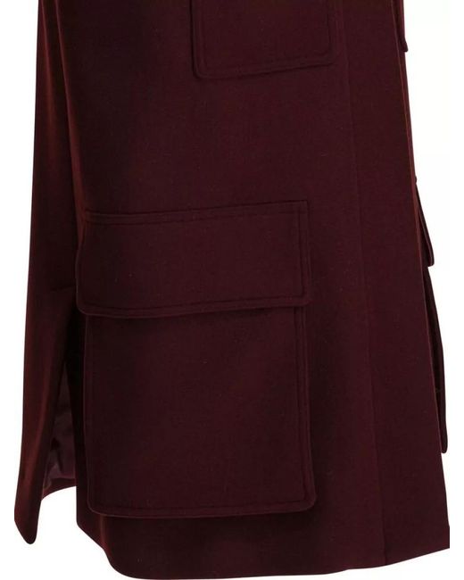 Max Mara Purple Collared Neck Sleeveless Jacket Flap Pockets