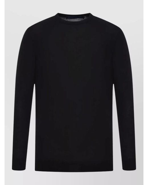Kiton Black Crew Neck Long Sleeve Regular Fit Top for men
