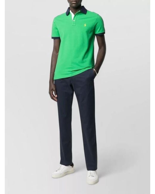 Polo Ralph Lauren Blue Tailored Pants Mid Rise Nylon Silk for men