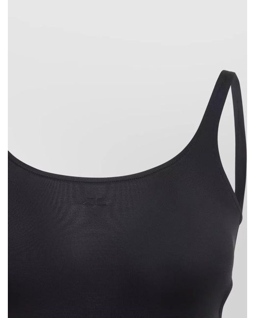 Courreges Black Cutout One-Piece Swimsuit