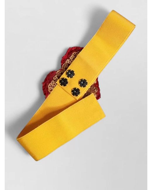 Dolce & Gabbana Orange Heart Embellished Belt