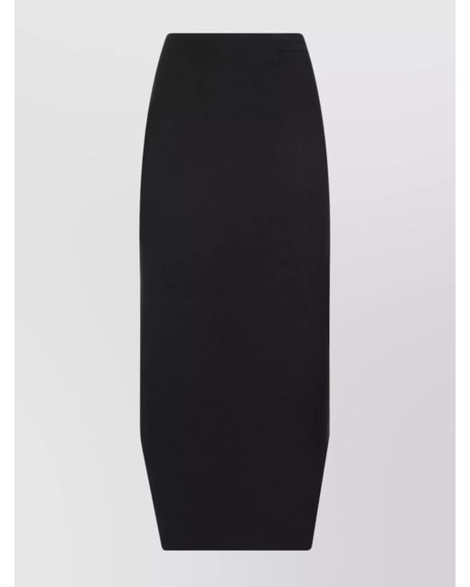 Givenchy Black Wool Mohair Asymmetric Pencil Skirt