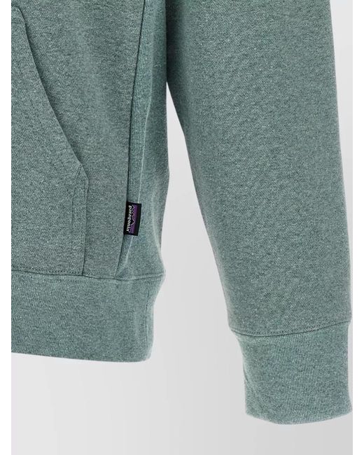 Patagonia Green Logo Hoodie Kangaroo Pocket Ribbed Cuffs for men