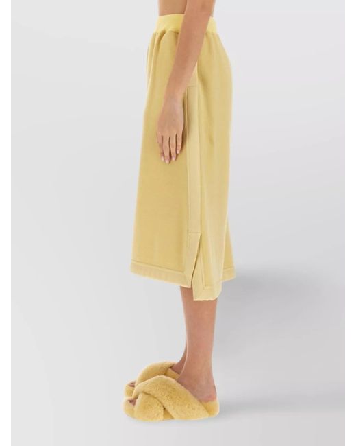 Jil Sander Yellow Virgin Wool Regular-Fit Midi Skirt