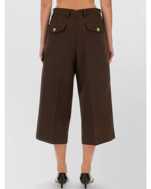 AMI Brown Military Bermuda Shorts Belt Loops Pockets