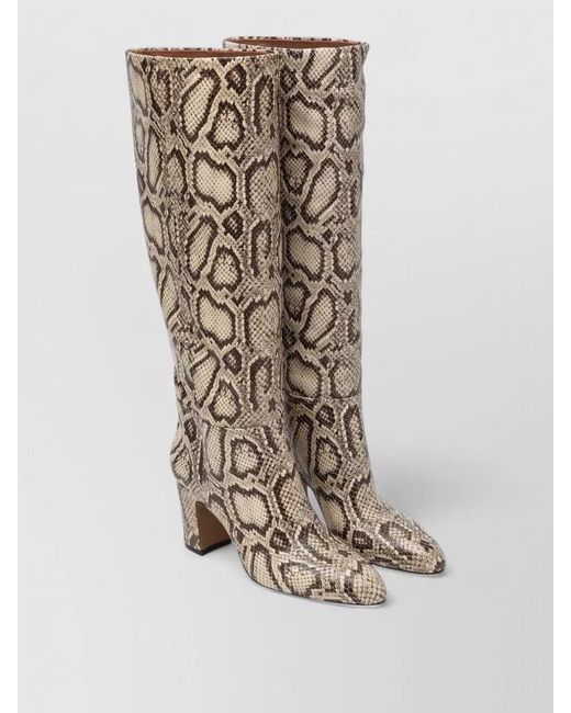 Paris Texas White Knee High Boots Block Heel Pointed Toe