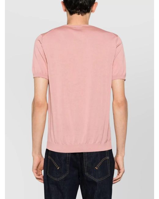Drumohr Pink Cotton 3/4-Sleeve Jumper for men