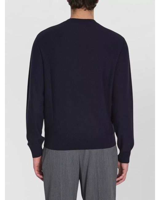 Loewe Blue Wool Ribbed Crew Neck Sweater for men