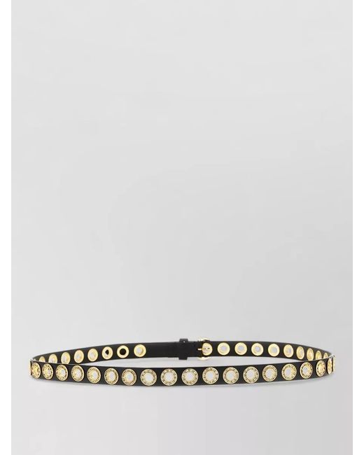 Pinko White Crystal Studded Belt