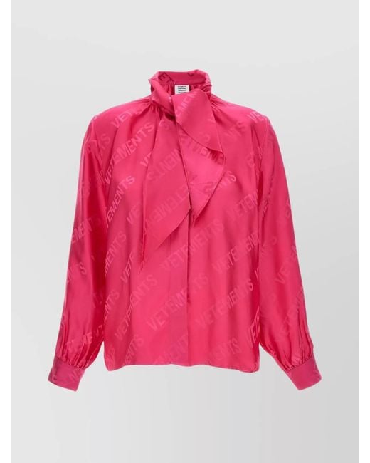 Vetements Pink Monogram Blouse
