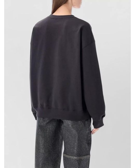 Ganni Blue Cotton Oversized Rhinestone Bear Sweatshirt
