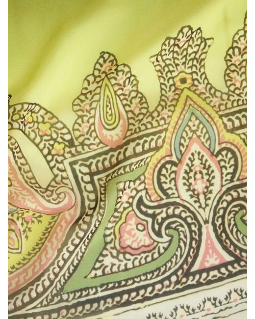 Etro Black Paisley-Print Silk Ankle-Length Dress
