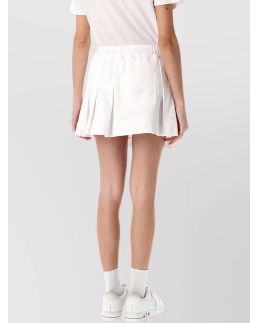 Vivienne Westwood White Cotton Asymmetric Pleated Mini Skirt