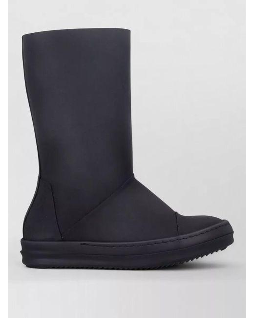 Rick Owens Blue Rubber Mid-Calf Boots