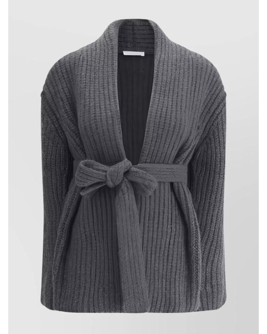 Ribbed Wrap Cardigan With Waist Belt main image 0