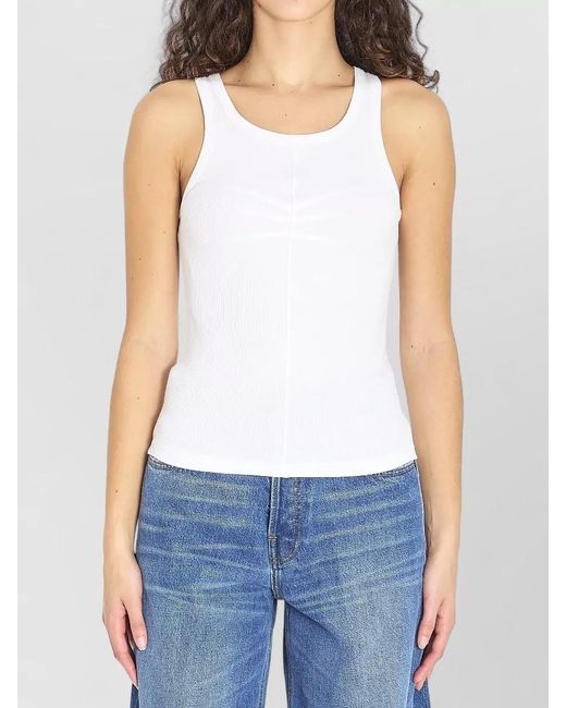 Alaïa White Darts Tank Top