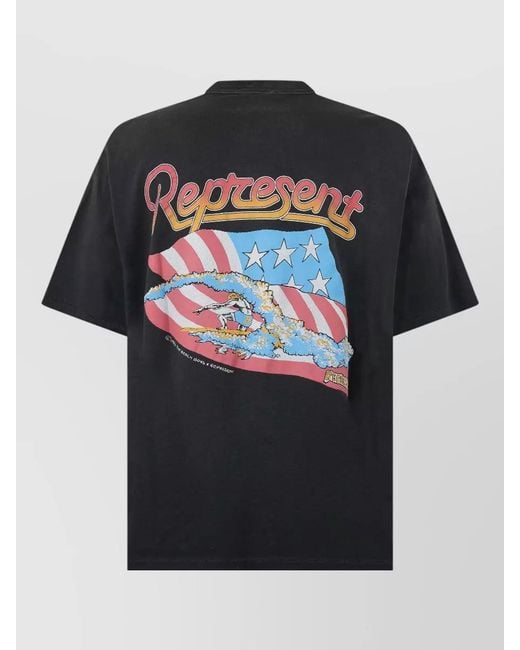 Represent Black Comfortable Logo T Shirt Crew Neck for men