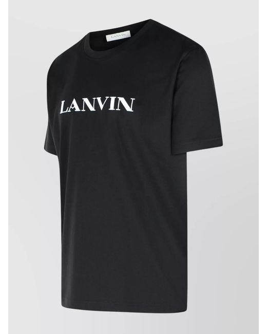 Lanvin Black Cotton Logo Print T-Shirt for men