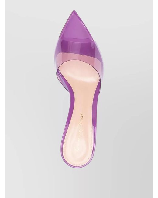 Gianvito Rossi Pink Elle 85 Mule Plexiglass Transparent Strap