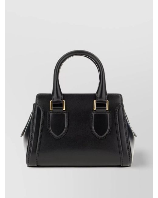 McQueen Black Mini Leather Mini Bag