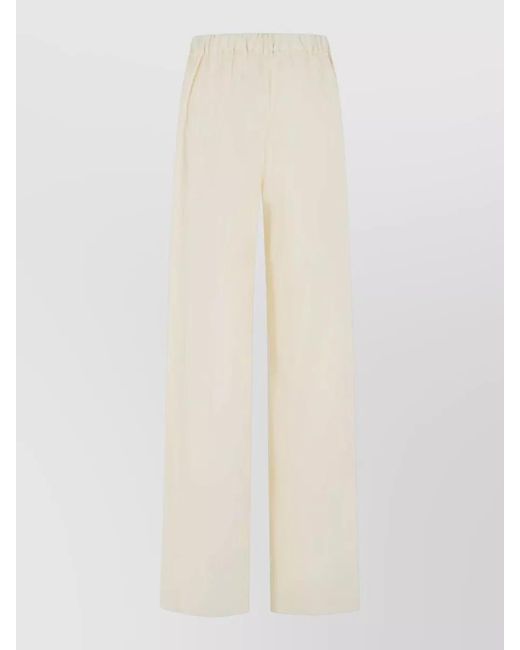 Max Mara White Virgin Wool Wide-Leg Trousers