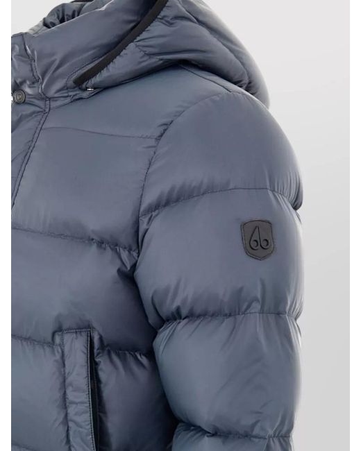 Moose Knuckles Blue Nylon Puffer Coat for men
