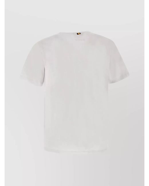 K-Way White Cotton Crew-Neck T-Shirt for men